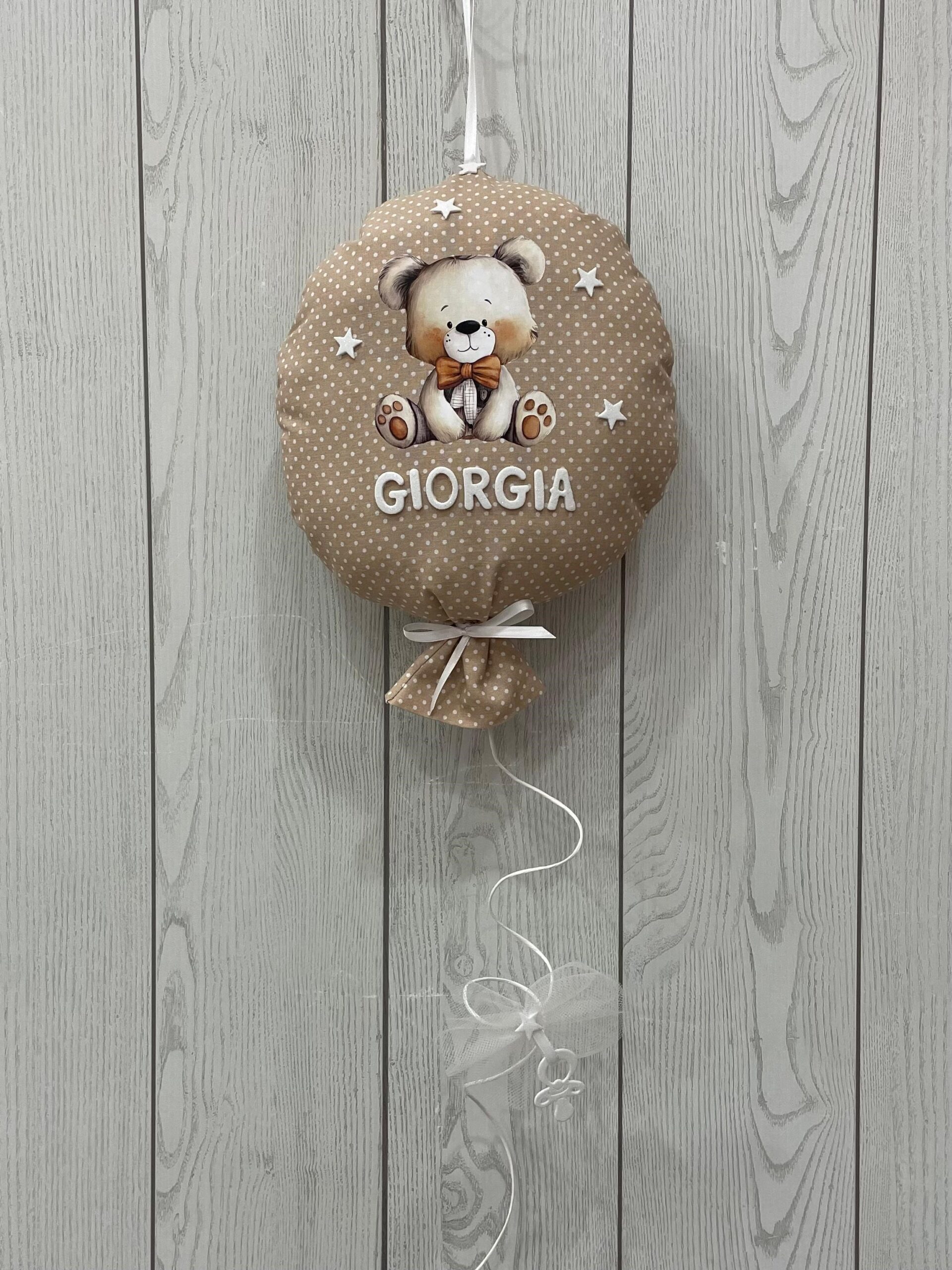 Fiocco nascita “Palloncino imbottito" bianco o altri colori - immagine 2